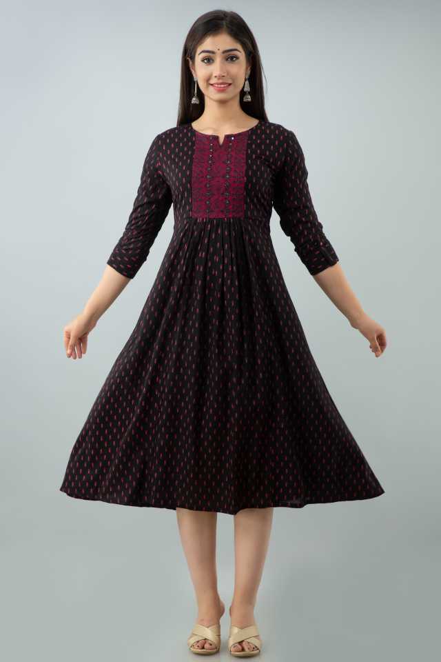 Floral Tops - White with Blue flowers