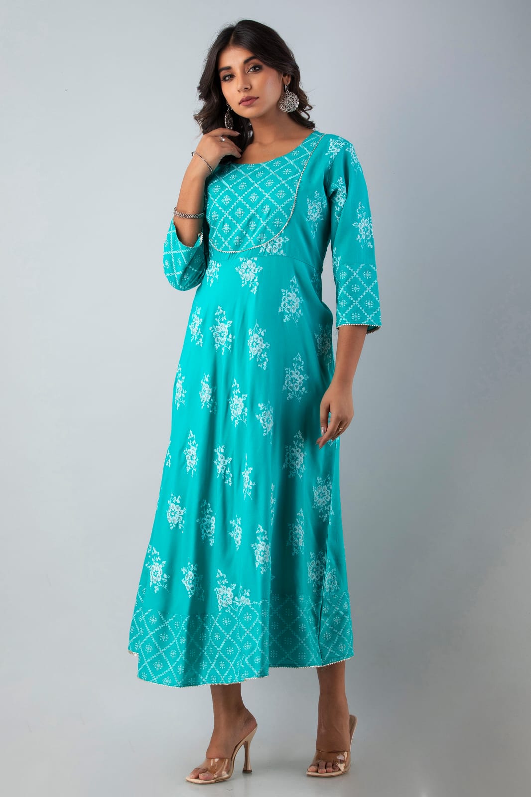 Floral Type - Long Kurti Print