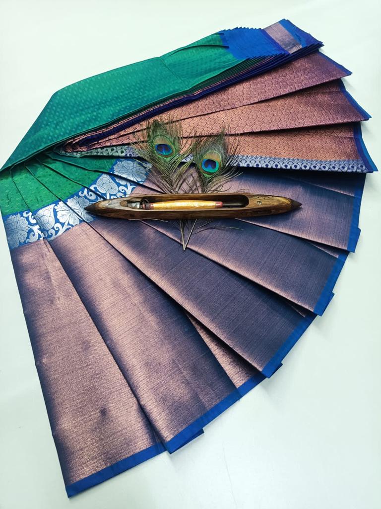 Half & Half - Silk Saree Green