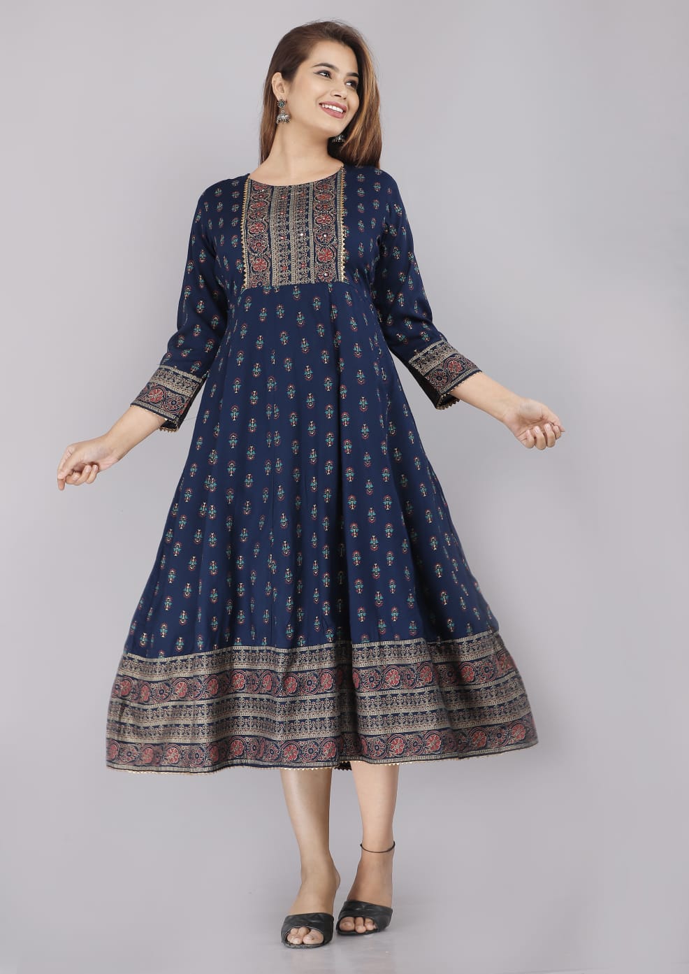 Mirror and Jamiki Work Printed Kurti